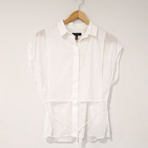 Rag & Bone white tie-around cotton blouse